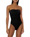 Milly Women's Ruched Strapless One-piece Swimsuit In Black