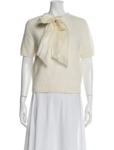 Pre-owned Milly Tie Neck Sweater In Neutral