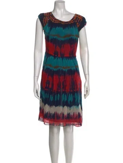 Pre-owned Milly Tie-dye Print Knee-length Dress In Multi
