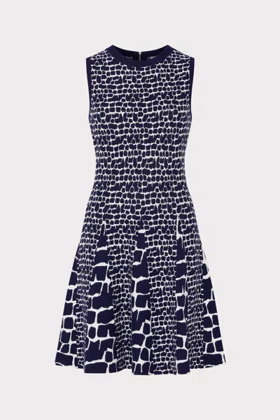 Milly Tile Wave Jacquard Knit Mini Dress In Multi