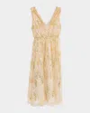 Milly Tinsley Bead & Sequin Tulle Midi Dress In Multi
