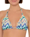 Milly Tropical Chevron Stripe Triangle Bikini Top In Multi