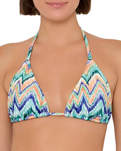 MILLY TOPICAL CHEVRON TRIANGLE BIKINI TOP