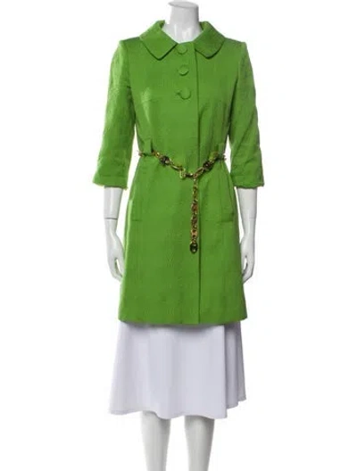 Pre-owned Milly Trench Coat In Green