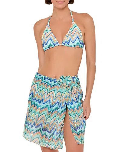 Milly Tropical Chevron Swim Cover Up Sarong In Multi