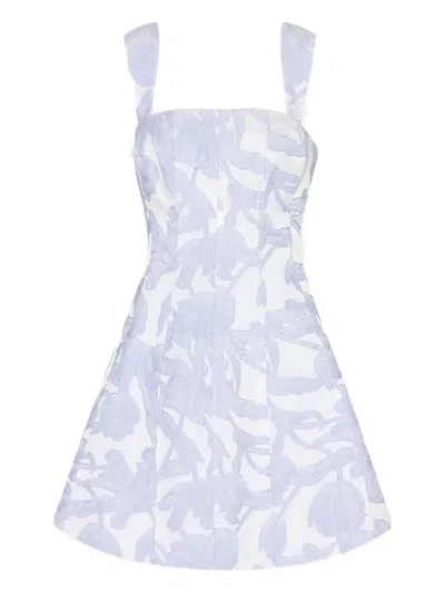 Milly Tulip-jacquard Mini Dress In Blue