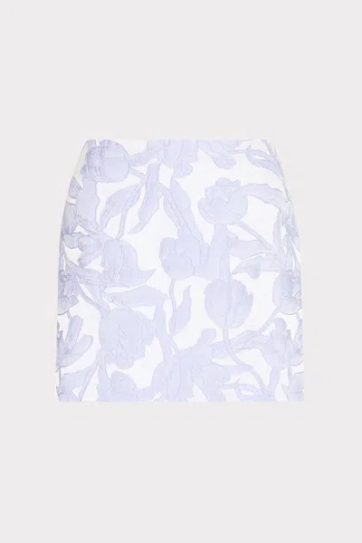 Milly Tulip Jacquard Modern Mini Skirt In Periwinkle
