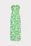 Milly Tulip Jacquard Strapless Dress In Green