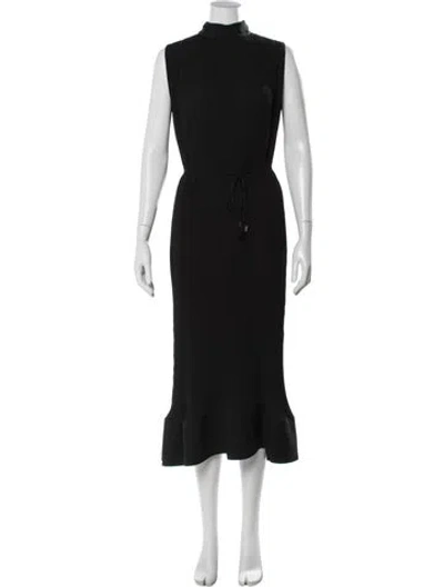 Pre-owned Milly Turtleneck Long Dress In Blue