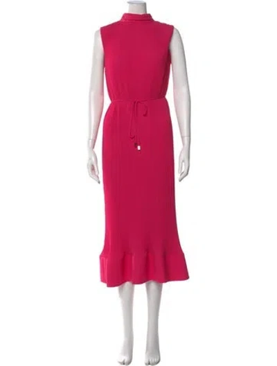 Pre-owned Milly Turtleneck Long Dress In Pink