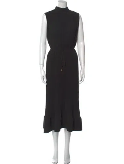 Pre-owned Milly Turtleneck Long Dress W/ Tags In Black