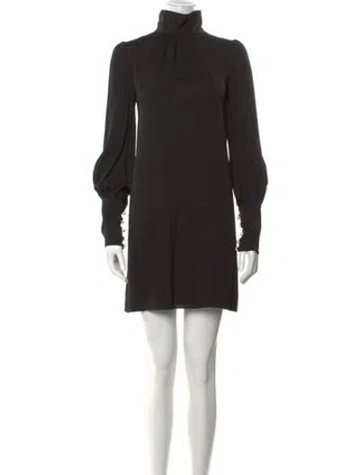 Pre-owned Milly Turtleneck Mini Dress In Black