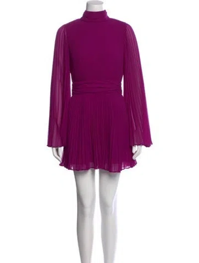 Pre-owned Milly Turtleneck Mini Dress In Purple