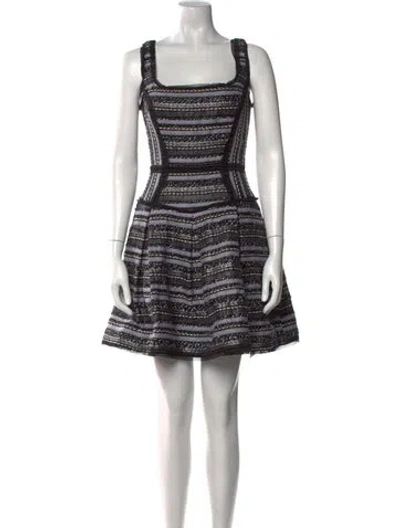Pre-owned Milly Tweed Mini Dress In Black