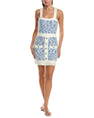 Milly Tweed Mini Dress In Blue