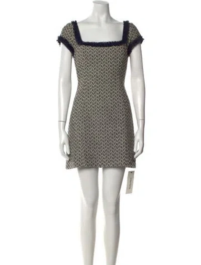 Pre-owned Milly Tweed Mini Dress In Neutral