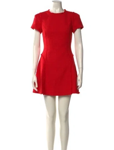 Pre-owned Milly Tweed Mini Dress W/ Tags In Red
