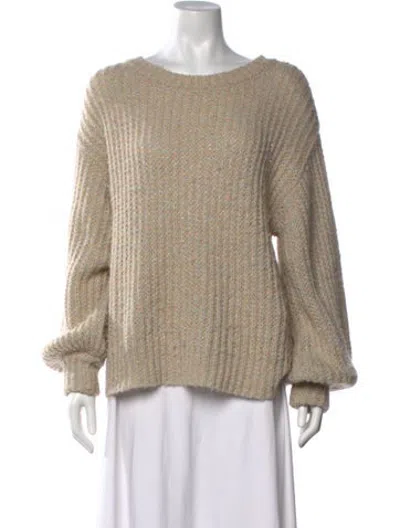 Pre-owned Milly Tweed Pattern Bateau Neckline Sweater In Metallic/neutrals