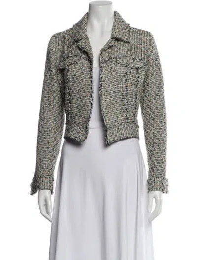 Pre-owned Milly Tweed Pattern Blazer In Black