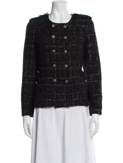 Pre-owned Milly Tweed Pattern Blazer In Blue