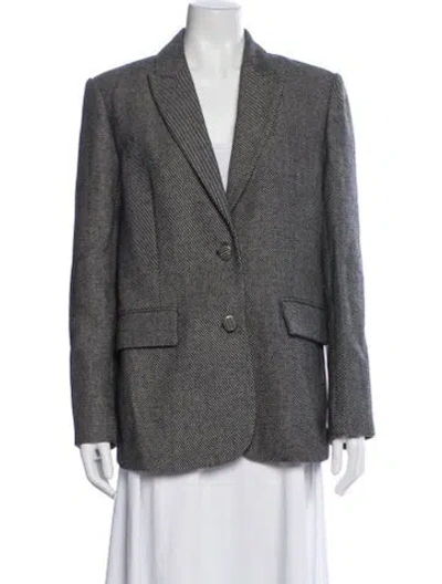 Pre-owned Milly Tweed Pattern Blazer W/ Tags In Gray