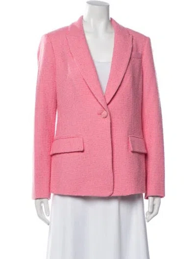 Pre-owned Milly Tweed Pattern Blazer W/ Tags In Pink