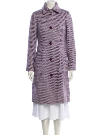 Pre-owned Milly Tweed Pattern Coat In Purple
