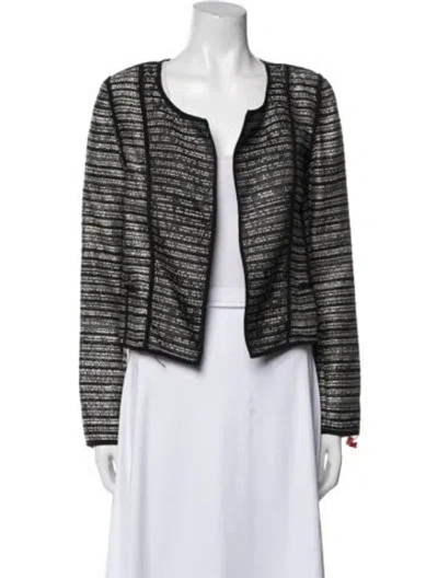 Pre-owned Milly Tweed Pattern Evening Jacket In Black