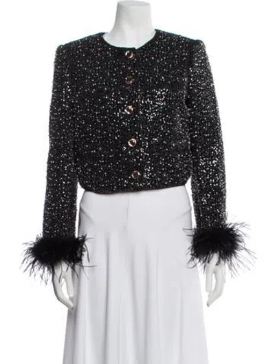 Pre-owned Milly Tweed Pattern Evening Jacket In Black