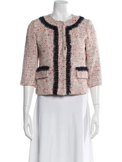 Pre-owned Milly Tweed Pattern Evening Jacket In Neutral