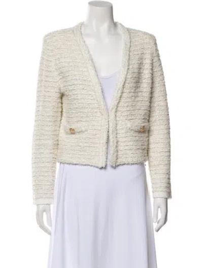 Pre-owned Milly Tweed Pattern Evening Jacket In Neutral