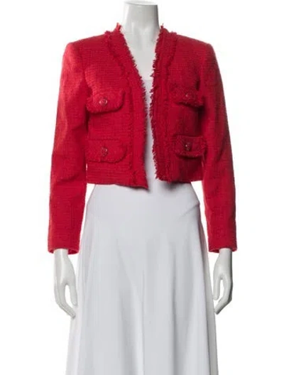 Pre-owned Milly Tweed Pattern Evening Jacket In Red