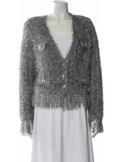 Pre-owned Milly Tweed Pattern Evening Jacket W/ Tags In Gray