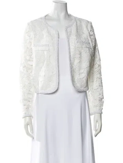 Pre-owned Milly Tweed Pattern Evening Jacket In White