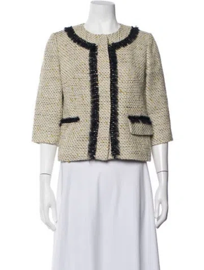 Pre-owned Milly Tweed Pattern Jacket In Neutrals