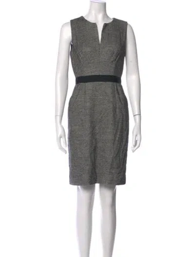 Pre-owned Milly Tweed Pattern Knee-length Dress In Gray