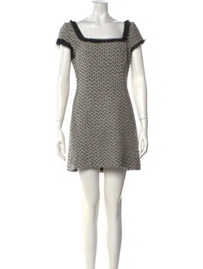 Pre-owned Milly Tweed Pattern Mini Dress In Black