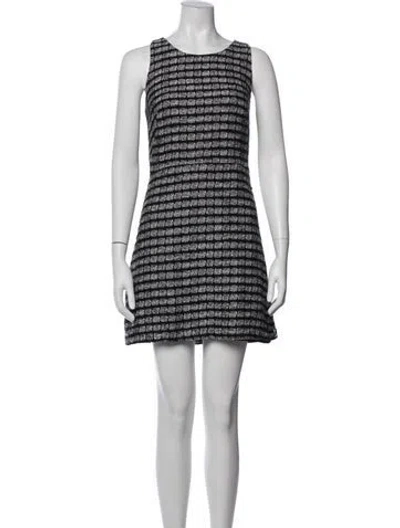 Pre-owned Milly Tweed Pattern Mini Dress In Black