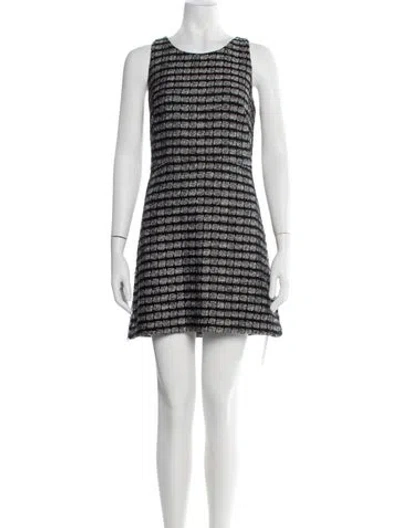 Pre-owned Milly Tweed Pattern Mini Dress In Black