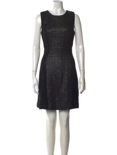 Pre-owned Milly Tweed Pattern Mini Dress In Black