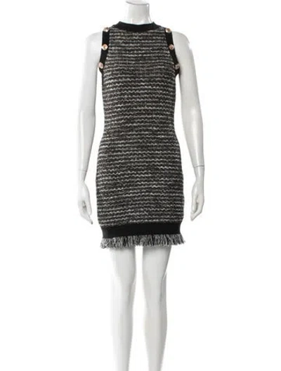 Pre-owned Milly Tweed Pattern Mini Dress In Multi
