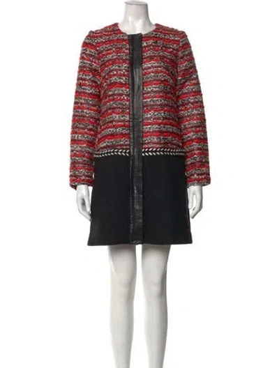 Pre-owned Milly Tweed Pattern Mini Dress In Red