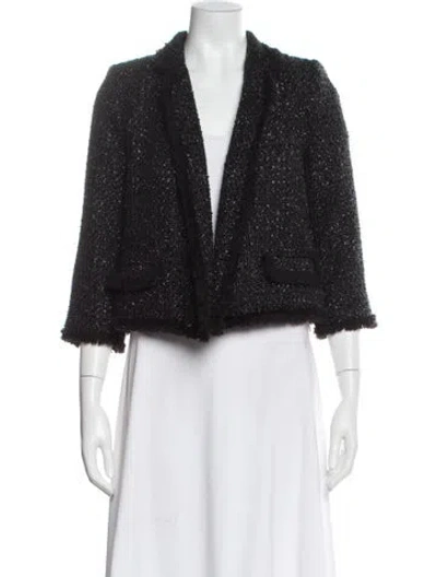 Pre-owned Milly Tweed Printed Evening Jacket In Black