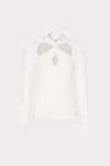 Milly Twist Front Raglan Sleeve Top In White