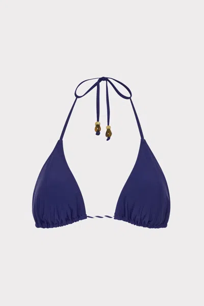 Milly Two-tone Rope Strap Bikini Top In Blue