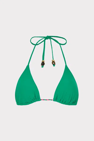 Milly Two Tone Rope Bikini Top In Green