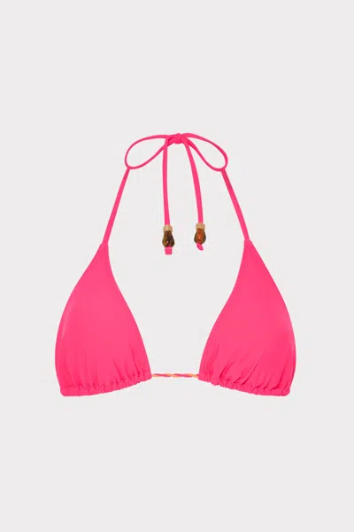 Milly Two Tone Rope Bikini Top In Pink