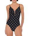 Milly Polka Dot V-wire One Piece In Black