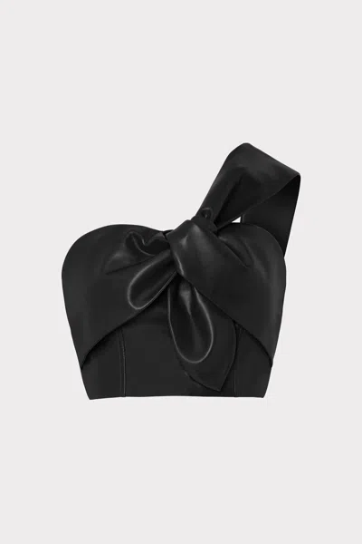 Milly Vegan Leather Sleeveless Top In Black