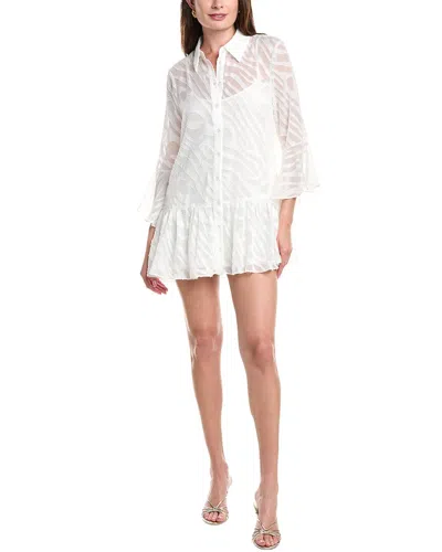 Milly Vierra Burnout Mini Dress In White